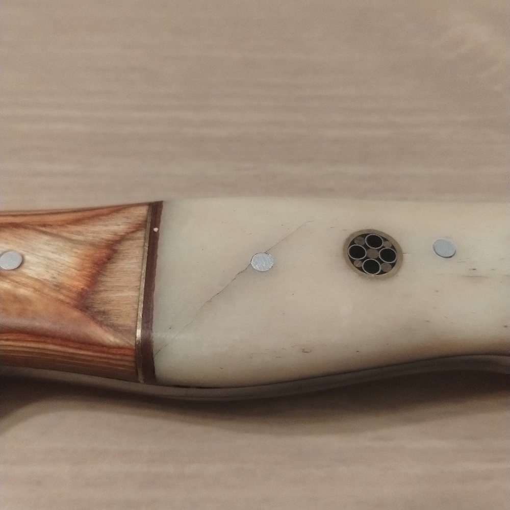 New Men's Damascus Steel Blade Hunting Knife With Sheath - Picture 9 of 10